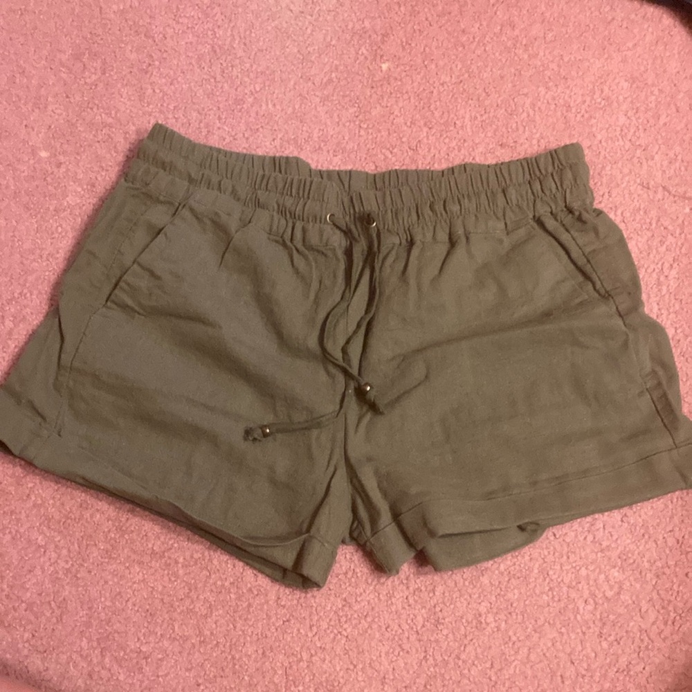 NWT Love Tree Olive Green Knit Shorts Elastic Waist